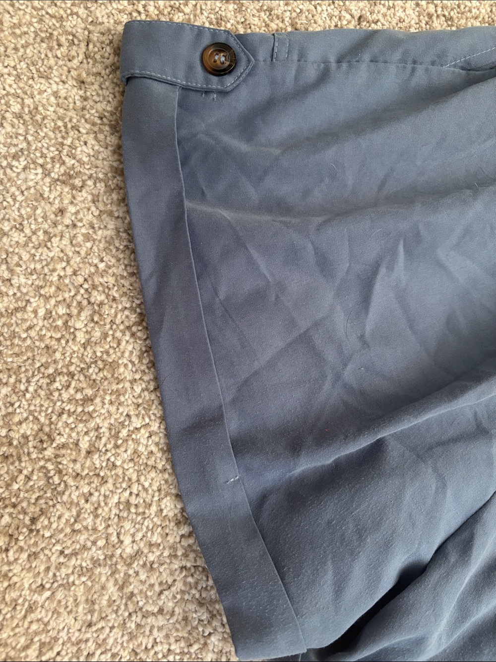 Women's Blue Grey Drawstring Casual Shorts - Picture 3 of 4